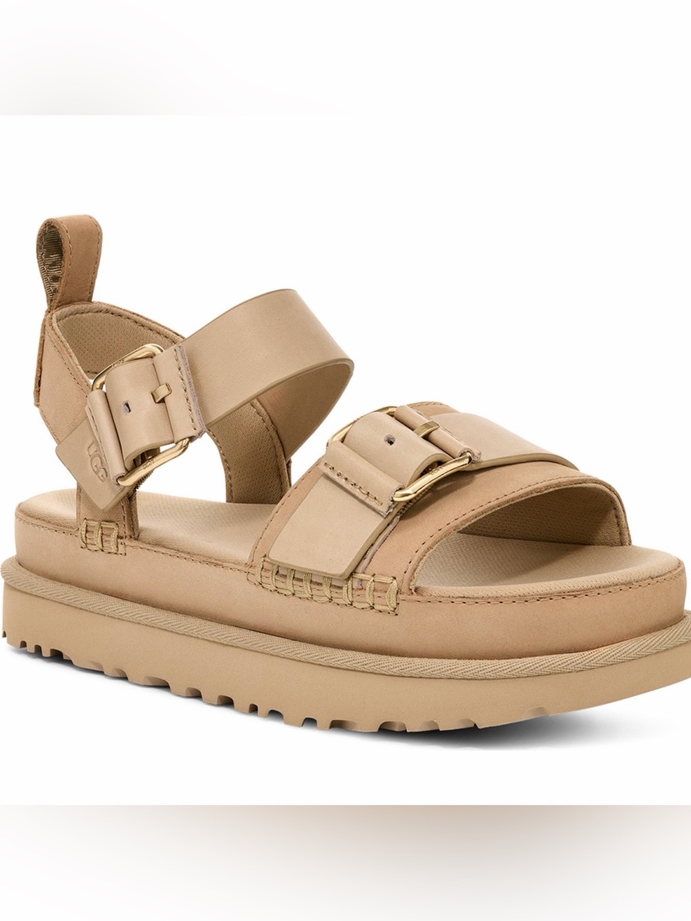 UGG Women's Goldenstar Leather Platform Sandal - size 7 NWoT